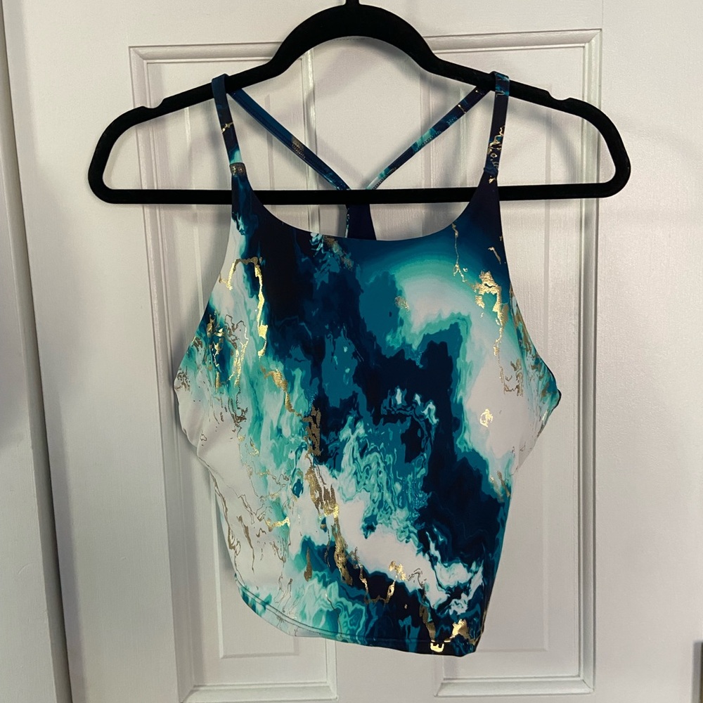 Gold flecked Old Navy sports bra, size L